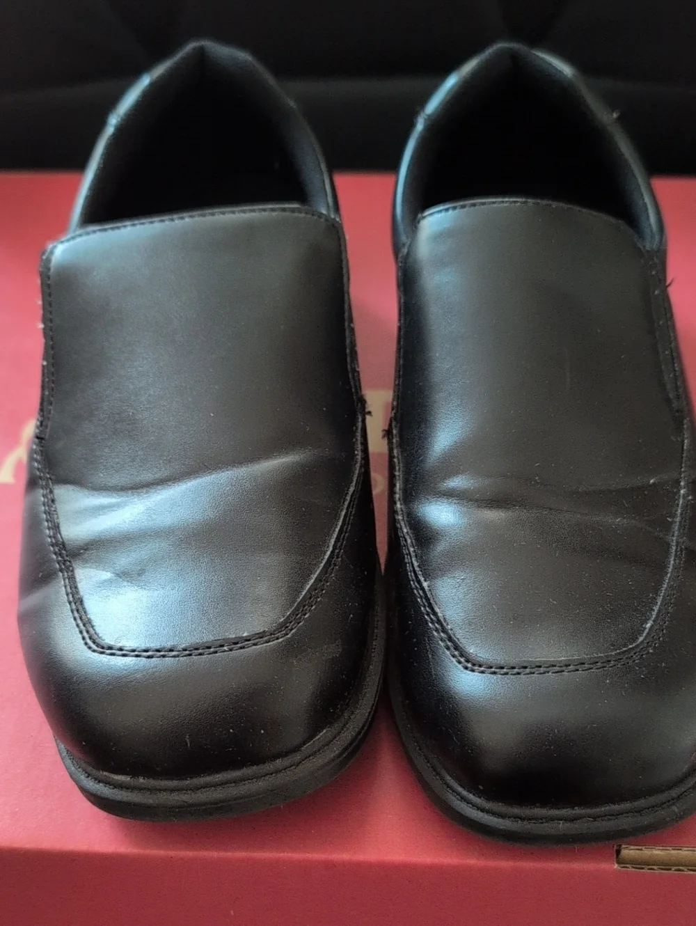 Men's Black Leather Slip On Dress Loafer Size 6 M